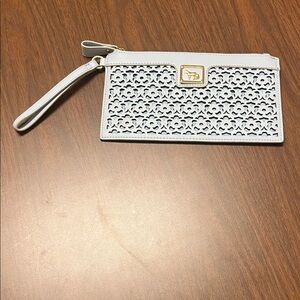 Emma Fox Genuine Leather Forsyth Wristlet w/Perforated Front